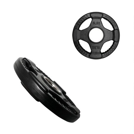 Par de Discos Olímpicos Recubiertos de 4 Agarres 5 Lb. - Imagen 5