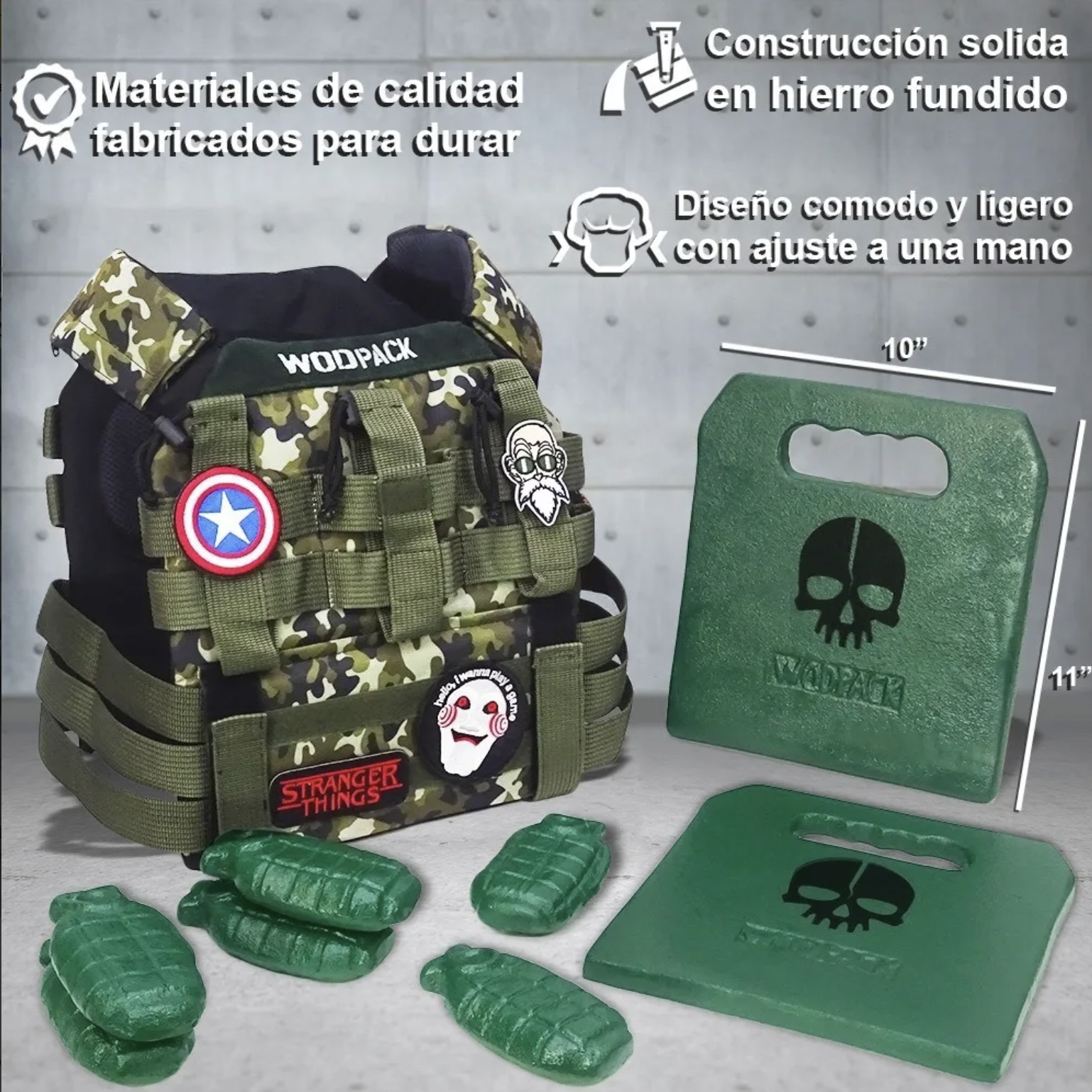 Chaleco Crossfit Lastrado 25 Kg Placas - Wodpack - Imagen 3