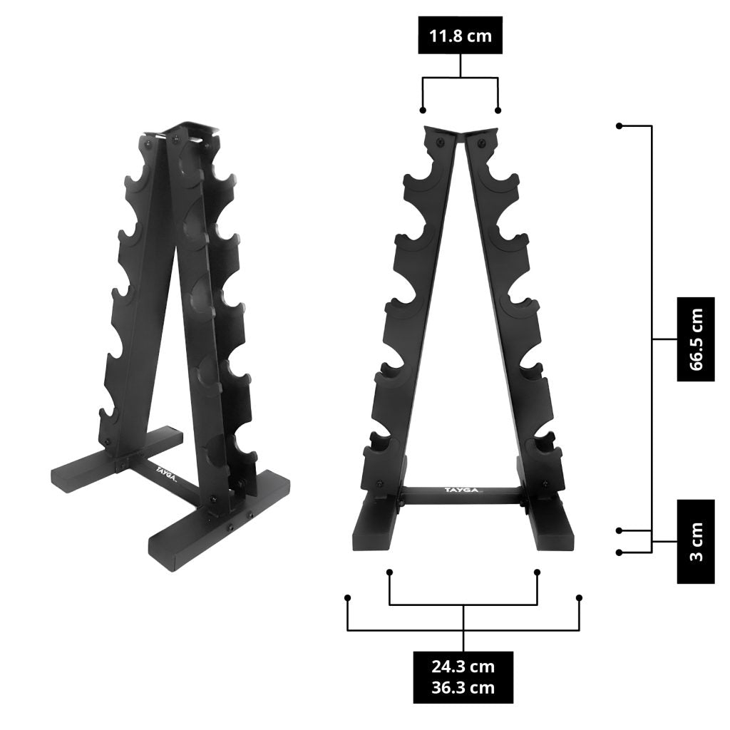 Rack Uso Rudo con Mancuernas de 5lb a 25lb - Tayga - Imagen 3