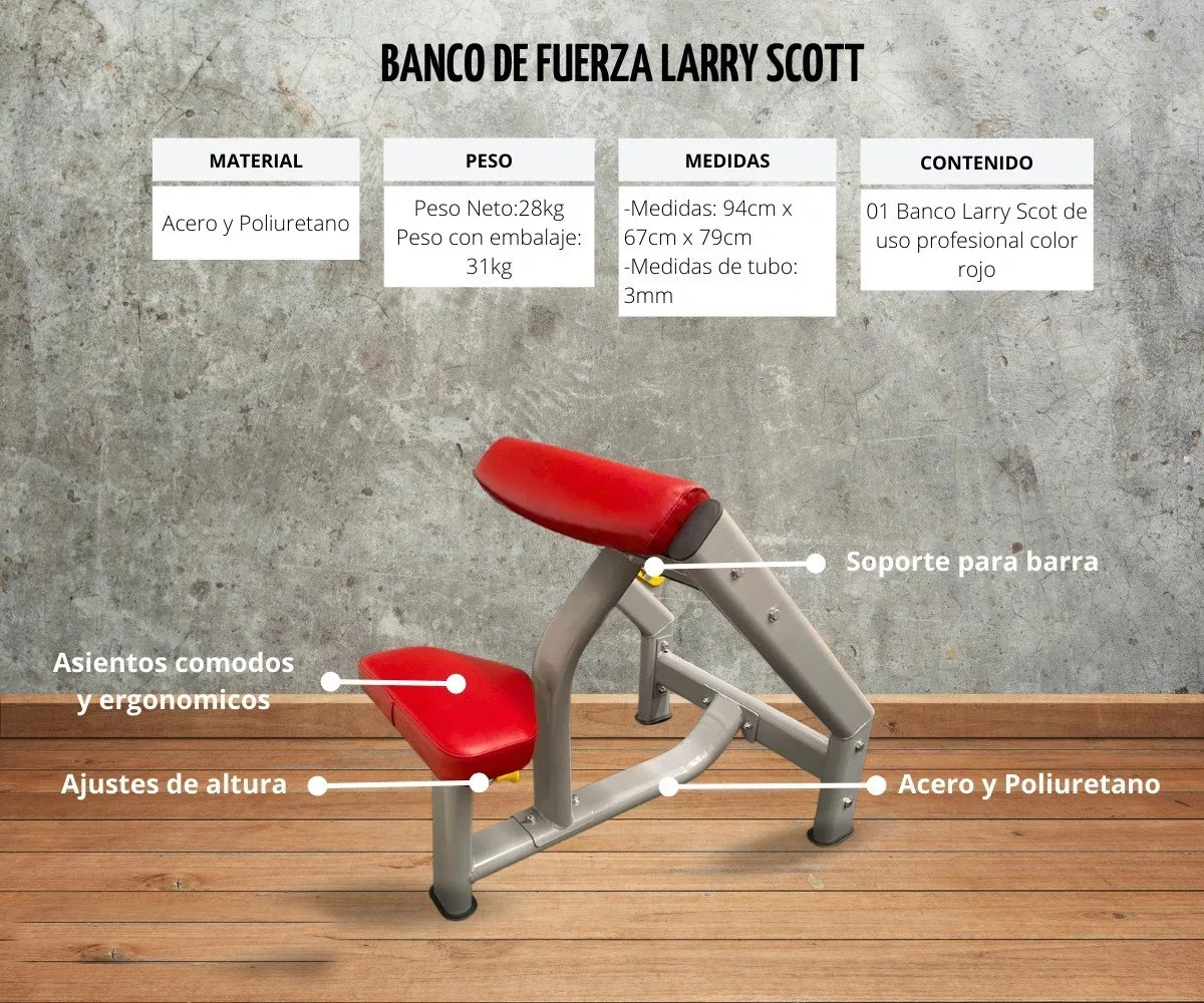 Banco Predicador Scott Rojo - Smart Life - Imagen 4