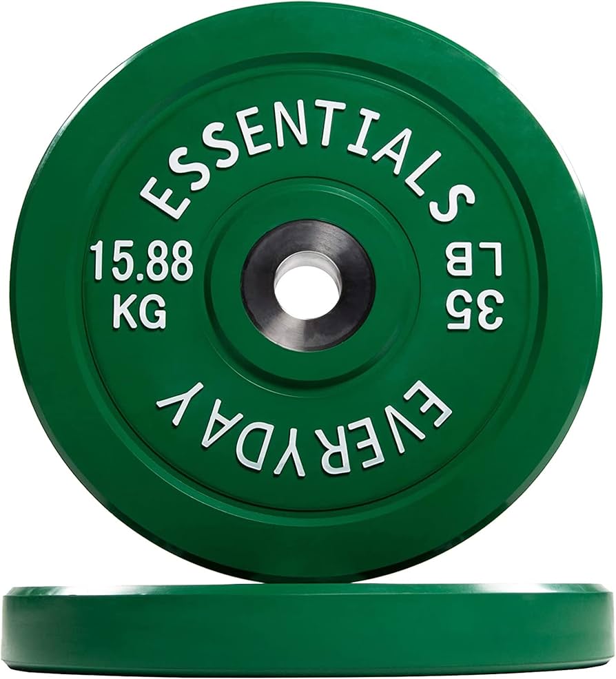 Par de Discos Olímpicos Recubiertos Color Verde 35 Lb. - Imagen 3