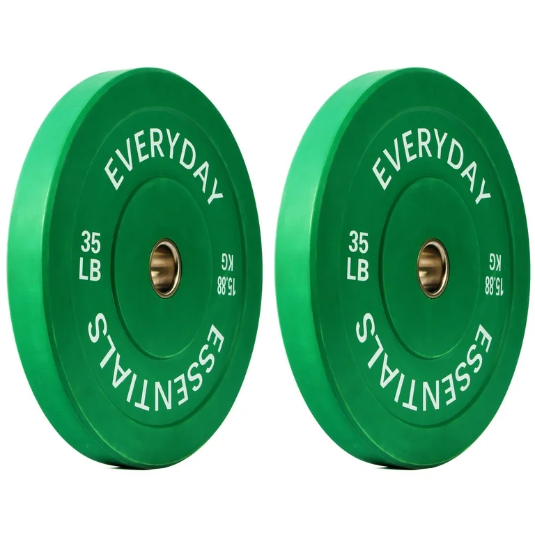 Par de Discos Olímpicos Recubiertos Color Verde 35 Lb. - Imagen 4